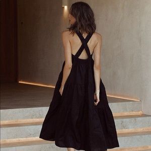 DISSH black linen dress